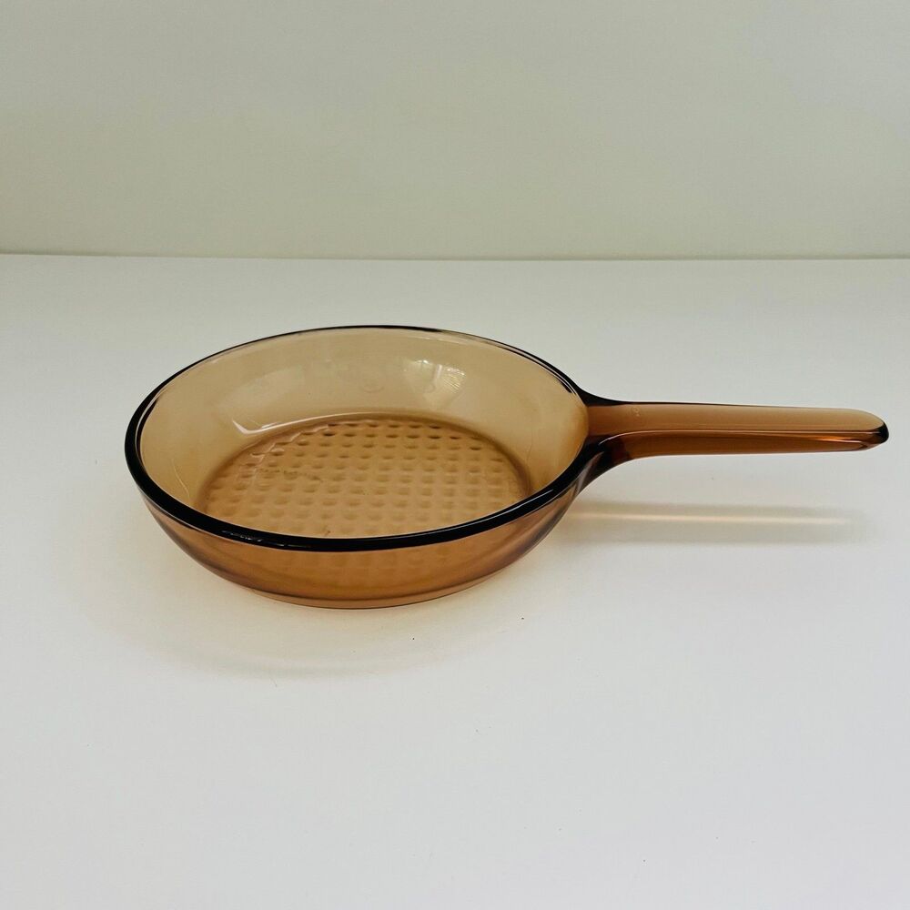 CORNINGWARE VISIONS Amber Glass 7.25" Skillet With Waffled Bottom